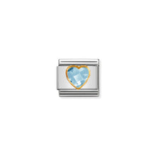 Load image into Gallery viewer, COMPOSABLE CLASSIC LINK 030610/006 LIGHT BLUE FACETED HEART CZ IN 18K GOLD