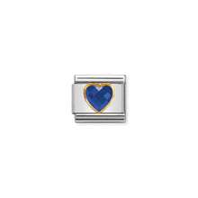 Load image into Gallery viewer, COMPOSABLE CLASSIC LINK 030610/007 BLUE FACETED HEART CZ IN 18K GOLD