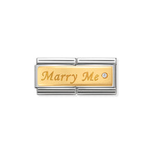Load image into Gallery viewer, COMPOSABLE CLASSIC DOUBLE LINK 030730/01 MARRY ME IN 18K GOLD & CZ