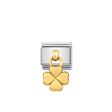 Load image into Gallery viewer, COMPOSABLE CLASSIC LINK 031800/02 FOUR LEAF CLOVER CHARM IN 18K GOLD