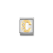 Load image into Gallery viewer, COMPOSABLE <STRONG>BIG LINK</STRONG> 032301/03 LETTER C IN 18K GOLD AND CZ