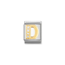Load image into Gallery viewer, COMPOSABLE <STRONG>BIG LINK</STRONG> 032301/04 LETTER D IN 18K GOLD AND CZ