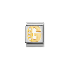 Load image into Gallery viewer, COMPOSABLE <STRONG>BIG LINK</STRONG> 032301/07 LETTER G IN 18K GOLD AND CZ