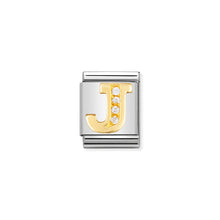 Load image into Gallery viewer, COMPOSABLE <STRONG>BIG LINK</STRONG> 032301/10 LETTER J IN 18K GOLD AND CZ