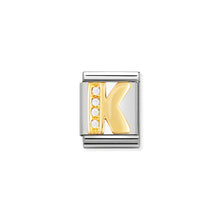 Load image into Gallery viewer, COMPOSABLE <STRONG>BIG LINK</STRONG> 032301/11 LETTER K IN 18K GOLD AND CZ