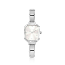 Load image into Gallery viewer, WATCH PARIS 076036/017 STAINLESS STEEL & RECTANGLE SUNRAY SILVER DIAL WITH CZ