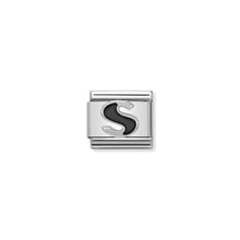 Load image into Gallery viewer, COMPOSABLE CLASSIC LINK 330201/19 BLACK LETTER S IN 925 SILVER