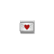 Load image into Gallery viewer, COMPOSABLE CLASSIC LINK 330202/01 HEART WITH WINGS IN ENAMEL & 925 SILVER