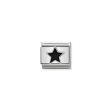 Load image into Gallery viewer, COMPOSABLE CLASSIC LINK 330202/05 BLACK STAR IN ENAMEL & 925 SILVER
