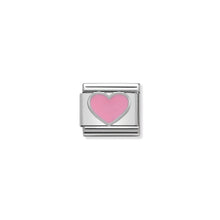 Load image into Gallery viewer, COMPOSABLE CLASSIC LINK 330202/18 PINK HEART IN ENAMEL & 925 SILVER