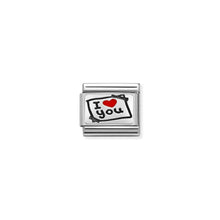 Load image into Gallery viewer, COMPOSABLE CLASSIC LINK 330208/50 I HEART YOU CARD IN SILVER
