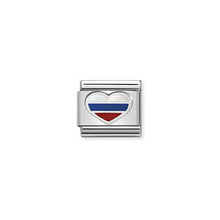 Load image into Gallery viewer, COMPOSABLE CLASSIC LINK 330209/32 HEART WITH RUSSIAN FLAG IN ENAMEL & 925 SILVER