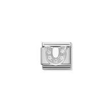 Load image into Gallery viewer, COMPOSABLE CLASSIC LINK 330304/06 HORSESHOE WITH CZ IN 925 SILVER