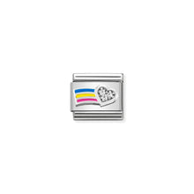 Load image into Gallery viewer, COMPOSABLE CLASSIC LINK 330321/01 RAINBOW WITH CZ HEART IN 925 SILVER