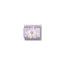 Load image into Gallery viewer, COMPOSABLE CLASSIC LINK 330321/03 ENAMEL PURPLE FLOWER IN 925 SILVER