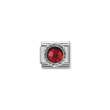 Load image into Gallery viewer, COMPOSABLE CLASSIC LINK 330601/005 ROUND FACETED RED CZ WITH TWIST DETAIL IN 925 SILVER