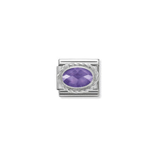Load image into Gallery viewer, COMPOSABLE CLASSIC LINK 330604/001 FACETED PURPLE OVAL CZ IN 925 SILVER