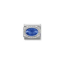 Load image into Gallery viewer, COMPOSABLE CLASSIC LINK 330604/007 FACETED BLUE OVAL CZ IN 925 SILVER