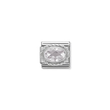 Load image into Gallery viewer, COMPOSABLE CLASSIC LINK 330604/010 FACETED WHITE OVAL CZ IN 925 SILVER