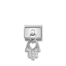 Load image into Gallery viewer, COMPOSABLE CLASSIC LINK 331800/20 HAND OF FATIMA CHARM WITH CZ & 925 SILVER