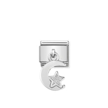 Load image into Gallery viewer, COMPOSABLE CLASSIC LINK 331805/05 MOON AND STAR CHARM IN ENAMEL & 925 SILVER