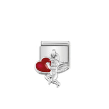 Load image into Gallery viewer, COMPOSABLE CLASSIC LINK 331805/08 ANGEL WITH HEART CHARM IN ENAMEL & 925 SILVER