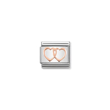 Load image into Gallery viewer, COMPOSABLE CLASSIC LINK 430104/08 DOUBLE HEARTS IN 9K ROSE GOLD