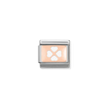 Load image into Gallery viewer, COMPOSABLE CLASSIC LINK 430201/07 WHITE FOUR-LEAF CLOVER 9K ROSE GOLD PLATE & ENAMEL