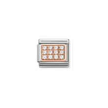 Load image into Gallery viewer, COMPOSABLE CLASSIC LINK 430301/01 WHITE PAVÉ CZ 9K ROSE GOLD PLATE