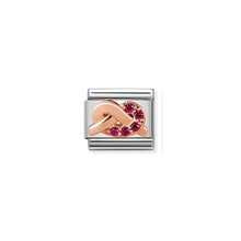 Load image into Gallery viewer, COMPOSABLE CLASSIC LINK 430302/09 RED KNOT 9K ROSE GOLD & CZ