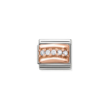 Load image into Gallery viewer, COMPOSABLE CLASSIC LINK 430304/01 WHITE PAVÉ CZ IN 9K ROSE GOLD
