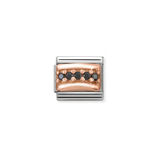 Load image into Gallery viewer, COMPOSABLE CLASSIC LINK 430304/10 BLACK PAVÉ CZ IN 9K ROSE GOLD