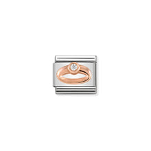 Load image into Gallery viewer, COMPOSABLE CLASSIC LINK 430305/04 RING IN 9K ROSE GOLD & CZ
