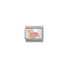 Load image into Gallery viewer, COMPOSABLE CLASSIC LINK 430305/29 FLAMINGO IN 9K ROSE GOLD & CZ