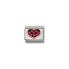 Load image into Gallery viewer, COMPOSABLE CLASSIC LINK 430311/01 HEART RED CZ IN 9K ROSE GOLD