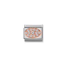 Load image into Gallery viewer, COMPOSABLE CLASSIC LINK 430312/01 OVAL WHITE CZ IN 9K ROSE GOLD