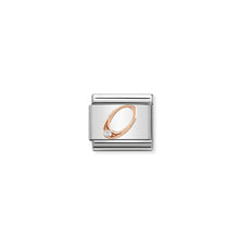 Load image into Gallery viewer, COMPOSABLE CLASSIC LINK 430315/00 NUMBER 0 IN 9K ROSE GOLD AND CZ