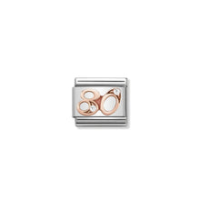 Load image into Gallery viewer, COMPOSABLE CLASSIC LINK 430315/80 NUMBER 80 IN 9K ROSE GOLD AND CZ