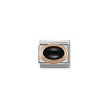 Load image into Gallery viewer, COMPOSABLE CLASSIC LINK 430501/02 BLACK AGATE OVAL IN 9K ROSE GOLD