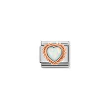 Load image into Gallery viewer, COMPOSABLE CLASSIC LINK 430509/22 WHITE OPAL HEART IN 9K ROSE GOLD
