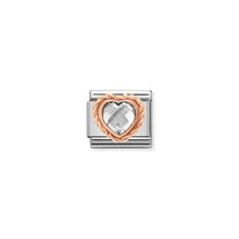 Load image into Gallery viewer, COMPOSABLE CLASSIC LINK 430602/010 FACETED WHITE CZ HEART IN 9K ROSE GOLD