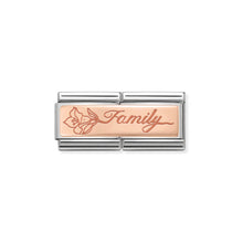 Load image into Gallery viewer, COMPOSABLE CLASSIC DOUBLE LINK 430710/17 FAMILY WITH FLOWER IN 9K ROSE GOLD