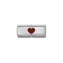 Load image into Gallery viewer, COMPOSABLE CLASSIC DOUBLE LINK 330721/10 RED LOVE HEART IN SILVER