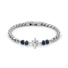 Load image into Gallery viewer, ATLANTE STAINLESS STEEL BRACELET 027506/059 WIND ROSE SODALITE
