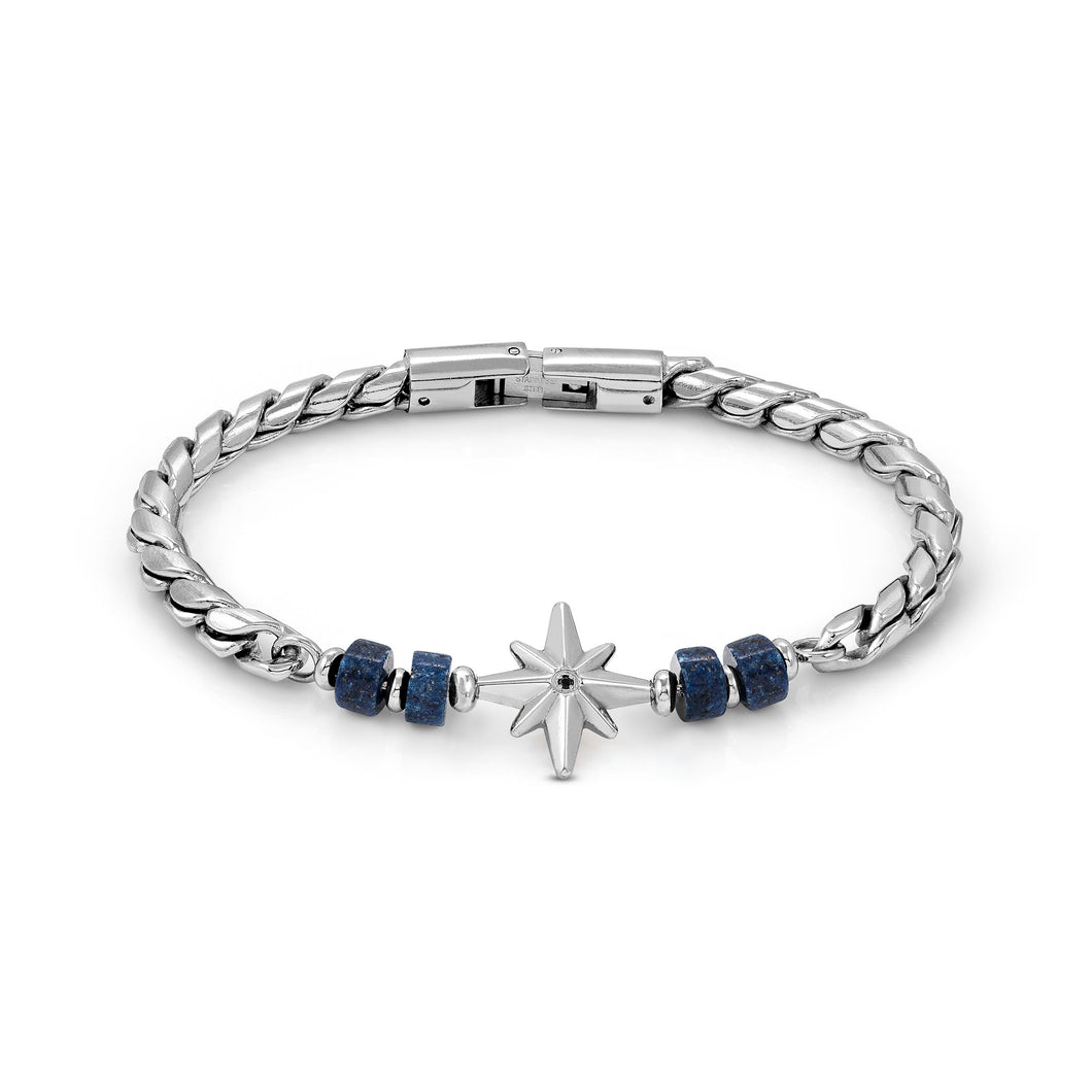 ATLANTE STAINLESS STEEL BRACELET 027506/059 WIND ROSE SODALITE