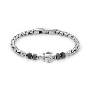 ATLANTE STAINLESS STEEL BRACELET 027506/064 ANCHOR GREY JASPER