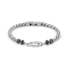 Load image into Gallery viewer, ATLANTE STAINLESS STEEL BRACELET 027506/067 KNOT GREY JASPER
