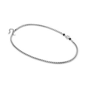 ATLANTE STAINLESS STEEL NECKLACE 027508/063 ANCHOR BLACK AGATE