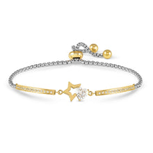 Load image into Gallery viewer, MILLELUCI REFINED BRACELET WITH CZ 028021/023 GOLD STAR WITH HEART CZ
