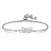 Load image into Gallery viewer, MILLELUCI FAMILY BRACELET WITH CZ 028025/006 SILVER BEST FRIENDS WITH CZ
